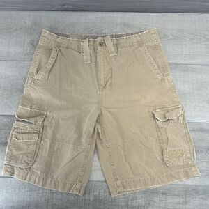 Canterbury New Zealand Shorts Mens 38 Brown Cargo Drawstring Loose Fit Distress